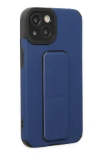 Newface iPhone 14 Plus Kılıf Mega Standlı Silikon - Mavi - Görsel 2