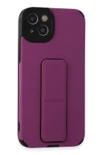 Newface iPhone 14 Plus Kılıf Mega Standlı Silikon - Mor