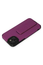 Newface iPhone 14 Plus Kılıf Mega Standlı Silikon - Mor - Görsel 3