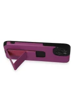 Newface iPhone 14 Plus Kılıf Mega Standlı Silikon - Mor - Görsel 6