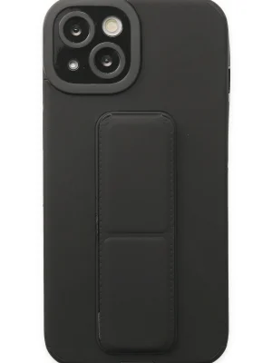 Newface iPhone 14 Plus Kılıf Mega Standlı Silikon - Siyah