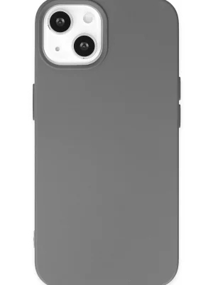 Newface iPhone 14 Plus Kılıf Nano içi Kadife Silikon - Gri