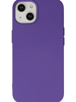 Newface iPhone 14 Plus Kılıf Nano içi Kadife Silikon - Mor