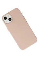 Newface iPhone 14 Plus Kılıf Nano içi Kadife Silikon - Pudra - Görsel 3