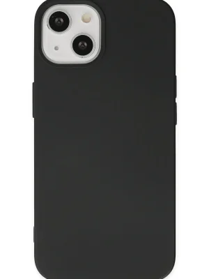 Newface iPhone 14 Plus Kılıf Nano içi Kadife Silikon - Siyah