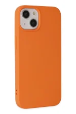 Newface iPhone 14 Plus Kılıf Nano içi Kadife Silikon - Turuncu - Görsel 2