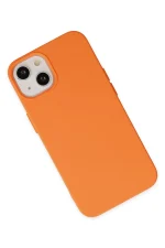 Newface iPhone 14 Plus Kılıf Nano içi Kadife Silikon - Turuncu - Görsel 3