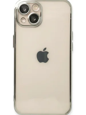 Newface iPhone 14 Plus Kılıf Razer Lensli Silikon - Gümüş