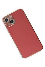 Newface iPhone 14 Plus Kılıf Volet Silikon - Kırmızı - Görsel 3