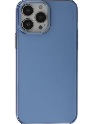 Newface iPhone 14 Pro Kılıf Anka PC Sert Metal Kapak - Mavi