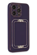 Newface iPhone 14 Pro Kılıf Coco Elit Kapak - Derin Mor - Görsel 2