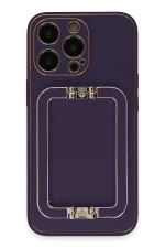 Newface iPhone 14 Pro Kılıf Coco Elit Kapak - Derin Mor