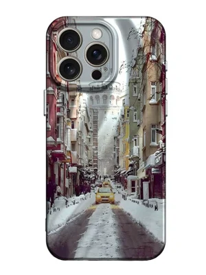 Newface iPhone 14 Pro Kılıf Crew Desenli Kapak - Galata Kulesi