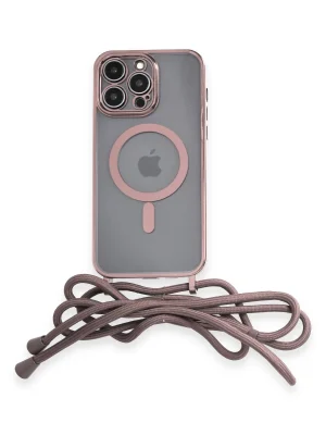 Newface iPhone 14 Pro Kılıf Divo Lazer Askılı Magsafe Kapak - Pembe