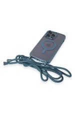 Newface iPhone 14 Pro Kılıf Divo Lazer Askılı Magsafe Kapak - Sierra Blue - Görsel 6