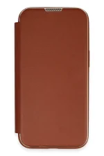 Newface iPhone 14 Pro Kılıf Dolpin Kapaklı - Kahverengi - Görsel 2