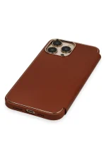 Newface iPhone 14 Pro Kılıf Dolpin Kapaklı - Kahverengi - Görsel 5