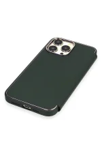 Newface iPhone 14 Pro Kılıf Dolpin Kapaklı - Koyu Yeşil - Görsel 6