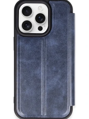 Newface iPhone 14 Pro Kılıf Flip Cover - Lacivert