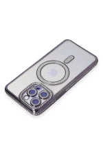 Newface iPhone 14 Pro Kılıf Joke Simli Magneticsafe Kılıf - Derin Mor - Görsel 2