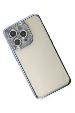 Newface iPhone 14 Pro Kılıf Joke Taşlı Silikon - Mavi - Görsel 3