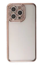 Newface iPhone 14 Pro Kılıf Joke Taşlı Silikon - Pembe - Görsel 2