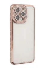 Newface iPhone 14 Pro Kılıf Joke Taşlı Silikon - Pembe