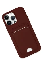 Newface iPhone 14 Pro Kılıf Kelvin Kartvizitli Silikon - Bordo - Görsel 2