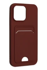 Newface iPhone 14 Pro Kılıf Kelvin Kartvizitli Silikon - Bordo - Görsel 3