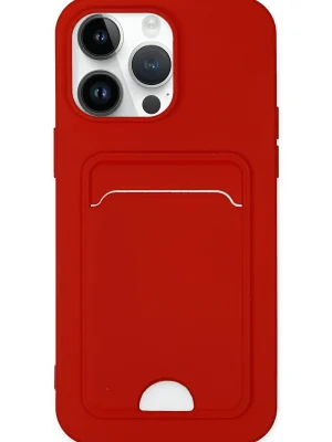 Newface iPhone 14 Pro Kılıf Kelvin Kartvizitli Silikon - Kırmızı