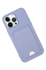 Newface iPhone 14 Pro Kılıf Kelvin Kartvizitli Silikon - Lila - Görsel 2