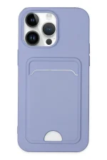 Newface iPhone 14 Pro Kılıf Kelvin Kartvizitli Silikon - Lila
