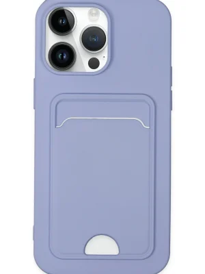 Newface iPhone 14 Pro Kılıf Kelvin Kartvizitli Silikon - Lila