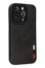 Newface iPhone 14 Pro Kılıf Loop Deri Silikon - Siyah - Görsel 2