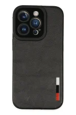 Newface iPhone 14 Pro Kılıf Loop Deri Silikon - Siyah