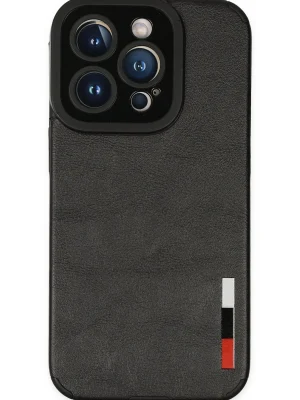 Newface iPhone 14 Pro Kılıf Loop Deri Silikon - Siyah