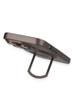 Newface iPhone 14 Pro Kılıf Lukka Magneticsafe Kapak - Kahverengi - Görsel 4