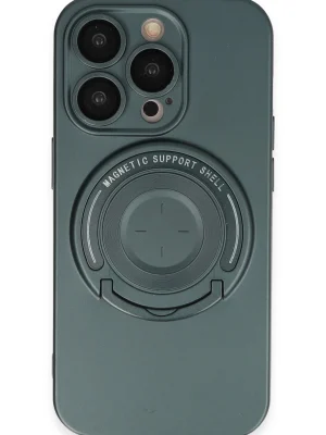 Newface iPhone 14 Pro Kılıf Lukka Magneticsafe Kapak - Koyu Yeşil