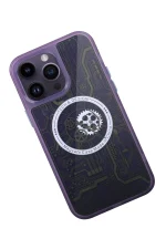 Newface iPhone 14 Pro Kılıf Magic Magneticsafe Silikon - Derin Mor - Görsel 2