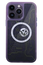 Newface iPhone 14 Pro Kılıf Magic Magneticsafe Silikon - Derin Mor