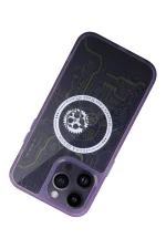 Newface iPhone 14 Pro Kılıf Magic Magneticsafe Silikon - Derin Mor - Görsel 3