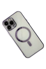 Newface iPhone 14 Pro Kılıf Magneticsafe Lazer Silikon - Mor - Görsel 3