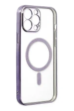 Newface iPhone 14 Pro Kılıf Magneticsafe Lazer Silikon - Mor - Görsel 4