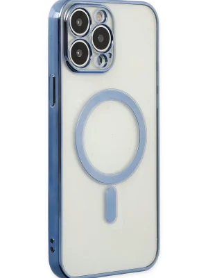 Newface iPhone 14 Pro Kılıf Magneticsafe Lazer Silikon - Sierra Blue