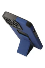 Newface iPhone 14 Pro Kılıf Mega Standlı Silikon - Mavi - Görsel 3