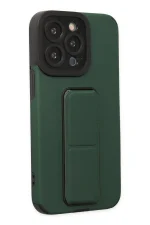 Newface iPhone 14 Pro Kılıf Mega Standlı Silikon - Yeşil - Görsel 5