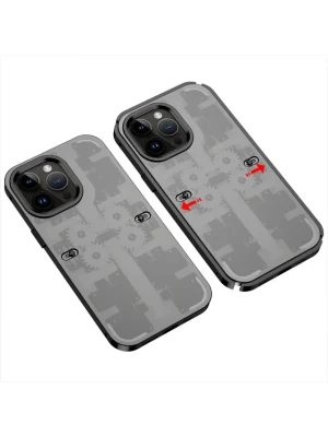 Newface iPhone 14 Pro Kılıf Mekanik Bumper Kapak - Siyah