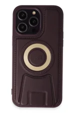 Newface iPhone 14 Pro Kılıf Merkür Magneticsafe Standlı Kapak - Derin Mor