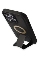 Newface iPhone 14 Pro Kılıf Merkür Magneticsafe Standlı Kapak - Siyah - Görsel 4