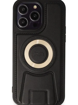 Newface iPhone 14 Pro Kılıf Merkür Magneticsafe Standlı Kapak - Siyah